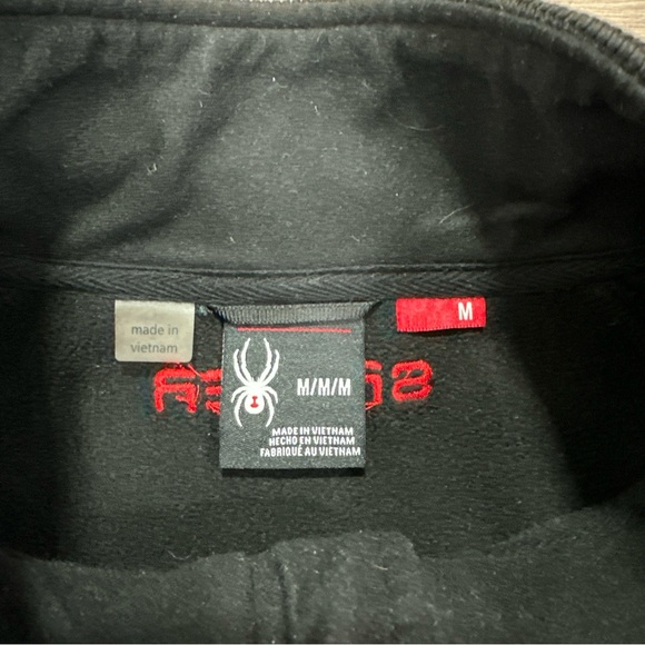 Spyder Outbound 1/4 Zip Core Pullover Sweater Jacket Black Red Men’s Sz Medium - Picture 5 of 7